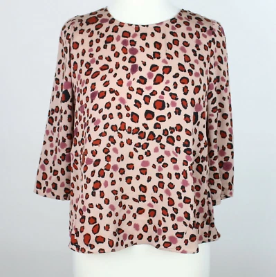 Dolce Vita Womens Medium Cheetah Asymmetric Open Back Blouse Top - Image 1 of 4