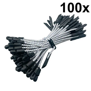100x Elastic Bungee Toggle Tie Shock Cord Tarpaulin Sheeting Netting Scaffolding - Picture 1 of 4