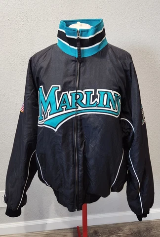 Florida Miami Marlins MLB Baseball Authentic Majestic Sports Jacket Size L Large Cover