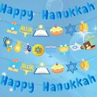Happy Hanukkah Decorations Paper Banners Holiday Chanukah Party Supplies Favors∫