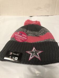 Dallas Cowboys NFL New Era NFL 16 Breast Cancer Awareness Knit With Pink Pom