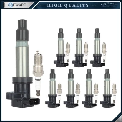 8 Pcs For 07-10 Buick Lucerne Cadillac DTS STS 4.6L V8 Ignition Coil Spark Plug - Image 1 of 4