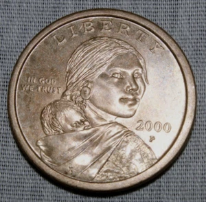 2000 P Sacagawea Native American Gold Tone U.S. One Dollar Coin : Circulated p16 - Picture 1 of 4