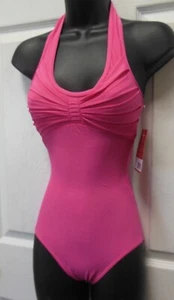Capezio HALTER LEOTARDO PLISADO sinergia FRENTE Hibisco #10190 BALLET DE DANZA - Imagen 1 de 8