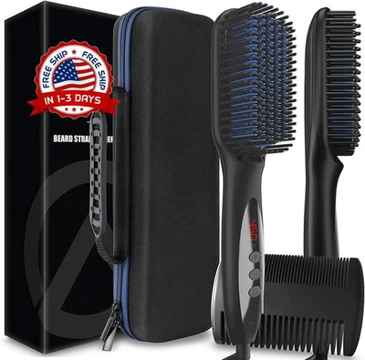 Plancha de barba para hombres: kit de cepillo para barba con calefacción de prim - Image 1 of 4
