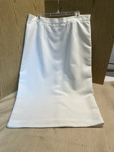 Preston & York Women’s Long White Skirt Lined Vent Invisible Bk Zipper Size 16+ - Picture 1 of 9