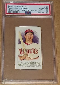 2016 ALLEN & GINTER MINI-A & G BROOKLYN BACK PAUL GOLDSCHMIDT /25 PSA 10 POP 1 $ - Picture 1 of 3