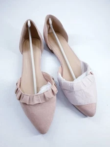 New Look size 7 (40) nude / pink faux suede flat slip on ballet pumps - Picture 1 of 10