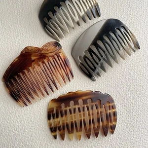 Vintage Hair Combs Faux Tortoise Shell France 1980s Hair Accessories - Picture 1 of 3