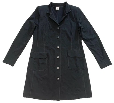 Cabi Maestro Long Knit Jacket Womens Medium Snap Button Front Pockets Career Blk - Image 1 of 4