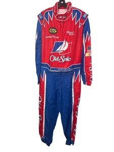 Old Spice Racing Jumpsuit Costume Talladega Nights Cal Naughton Jr Sz M w/Hat - Picture 1 of 4