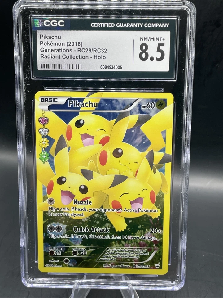 CGC 8.5 Pikachu 2016 Generations RC29/RC32 Radiant Collection Ultra Rare Holo - Image 1 of 3