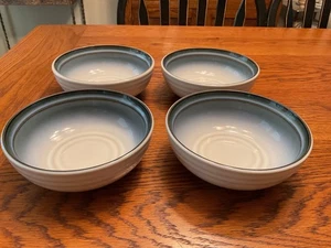 Noritake Stoneware Sorcerer Blue #8620 6 1/2" Coupe Cereal Bowls (set of 4) - Picture 1 of 5