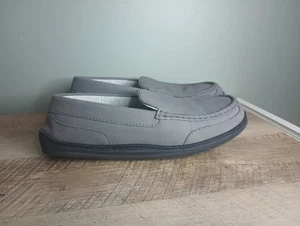 My Slippers Herren Slipper Leder Memory Foam Mokassin 12 grau Kissen Cozy Cabin - Bild 1 von 10