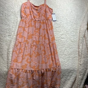 Social Standard by Sanctuary Ladies Smocked Back Dress Size 2XL Melon Floral - Picture 1 of 20