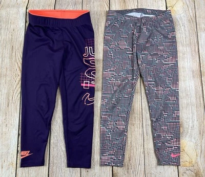 Nike Niñas Leggings Pantalones Atléticos Talla 6 Paquete De 2 Lote 5-6 Años  Foto 1 de 4