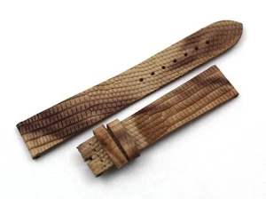 Watch Band Lizard Veritable Marrone Sfumato 18/16mm Artigianale Fatto a Mano Top - Picture 1 of 4