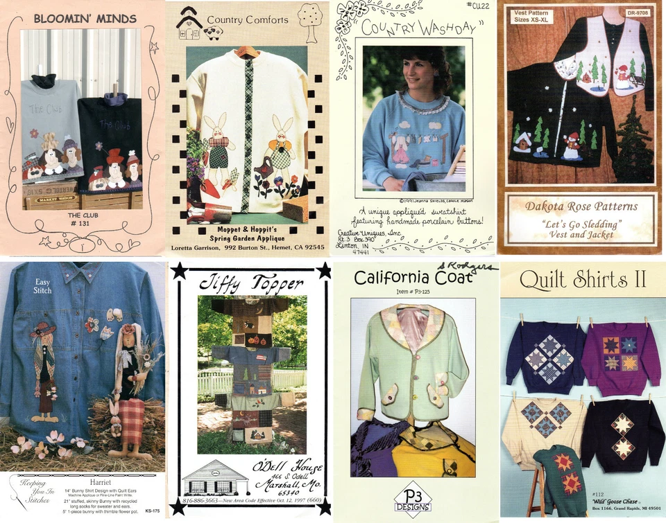 CHOICE: Applique Craft Patterns for Purchased Garment Bunny Quilt Winter Spring - Image 1 of 1