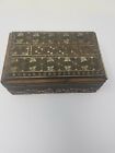 Antique Old Wooden MOSAIC Mother of Pearl Hand Inlay Gift Box Decorative NH6571