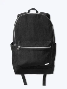 Victoria's Secret PINK Campus Samt Cord Rucksack schwarz verstellbare Riemen - Bild 1 von 12
