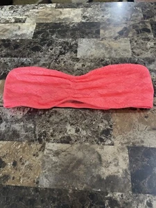 VICTORIA’S SECRET PINK  LACE BANDEAU BRA !    ORANGE ?    SIZE M - Picture 1 of 5
