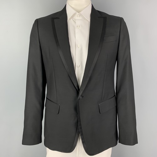 Cappotto sportivo DSQUARED2 taglia 42 nero lana seta pizzo risvolto