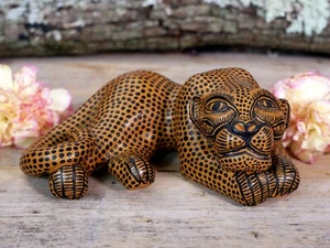 #4 Mayan Jaguar Clay Handmade Amatenango del Valle Chiapas Mexico Folk Art Small - Picture 1 of 11