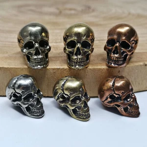 EDC Latón Blanco/Rojo Cobre Cuchillo Cordón Cuentas Calavera Paracord Cuentas Colgante Nuevo - Imagen 1 de 11