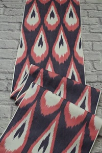 3.0 m Uzbek cotton handmade Ikat fabric/Blue cloth for craft,upholstery,decor - Picture 1 of 8