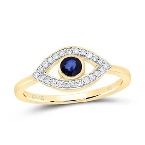 10K YELLOW GOLD 1/8 CTW-DIA CN 3.8MM-RD-BS, NAT GEM EYE RING - Picture 1 of 1