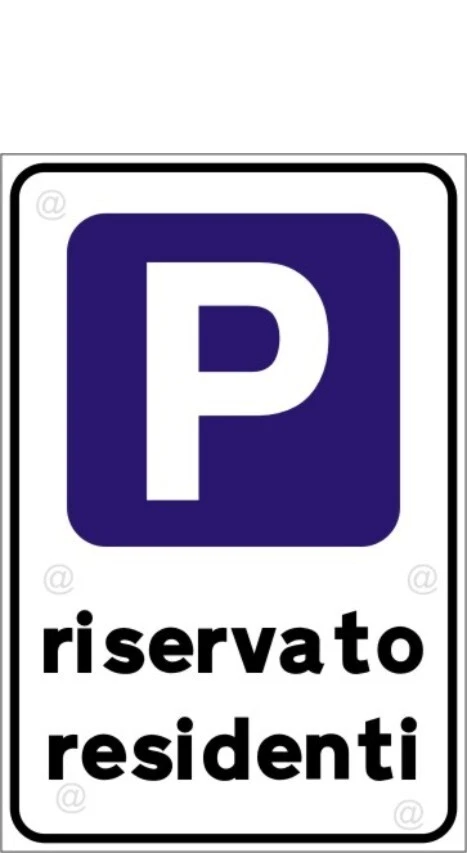 CARTELLO PARCHEGGIO RISERVATO RESIDENTI CARTELLI TARGHE TARGAALLUMINIO 20X30 CM - Immagine 1 di 1