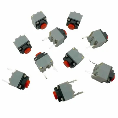 Silent 6x6x7.3mm Square Red Dot Tactile Mute Mouse Micro Switch (10 Pieces) - Image 1 of 3