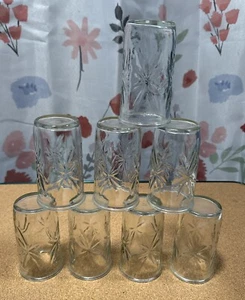 VTG 8 Vintage Anchor Hocking Atomic Starburst Jelly / Juice Glasses 4" - Picture 1 of 5