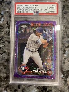 2024 Topps Chrome #26 Spencer Horowitz RC Purple Speckle /299 PSA 10 - Picture 1 of 2