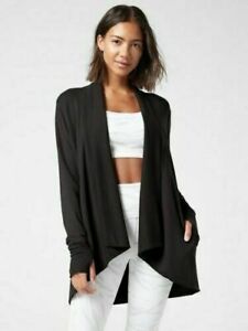 ATHLETA XXS Pranayama Wrap XXS Studio Yoga Sweater Black NWT #777944