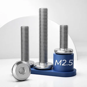 M2.5 - 2.5mm Furniture Connector Bolt Flat Head Allen Key Screws Stainless Steel - Picture 1 of 13