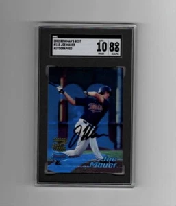 2002 Bowman s Best Joe Mauer #110 Rookie Auto. SGC Graded Card 8, Auto 10 - Picture 1 of 2