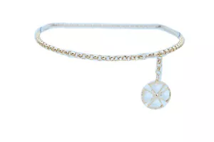 Mujer Oro Cadena Metal Flaco Jazz Bling Cinturón de Moda Flor Dije Más XL XXL - Imagen 1 de 12