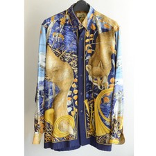 VIntage Hermes Animal Scarf Print Silk Shirt Size 38 Men