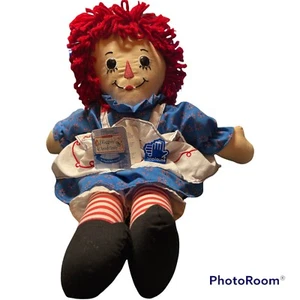 Raggedy Ann 17” Russ Berrie Applause Adorable Embroidered Face Rag Doll Plush - Picture 1 of 7