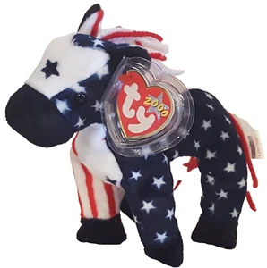 "TY BEANIE BABY 2000 - Lefty the Donkey - 6"" - Imagen 1 de 9
