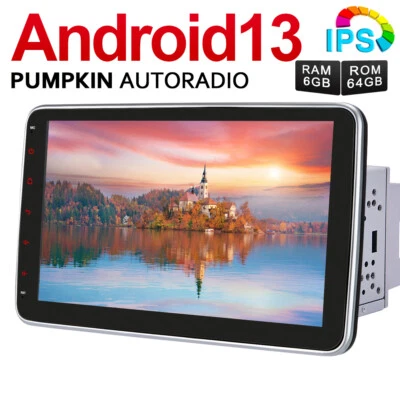 Pumpkin Double DIN 10.1" 8 Core Android 13 Car Stereo 6GB 64GB WiFi Bluetooth FM - Image 1 of 4