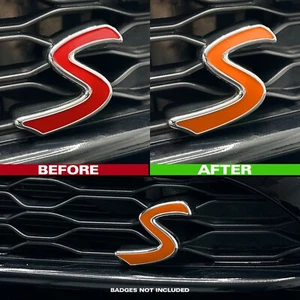 MINI F55 F56 F57 Cooper S Front Accent Decal Overlay Sticker - Orange - Picture 1 of 2
