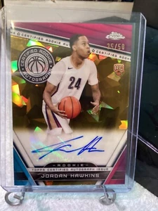 2023-24 Topps Chrome Basketball RC Jordan Hawkins AUTO GOLD Ice REFRACTOR 35/50 - Picture 1 of 10