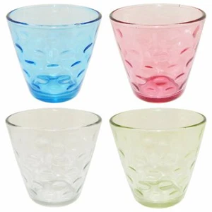 4 Pack of Colorful Whiskey Glasses - Glass Cups for Water, Wine, Beer, Iced Tea - Picture 1 of 7