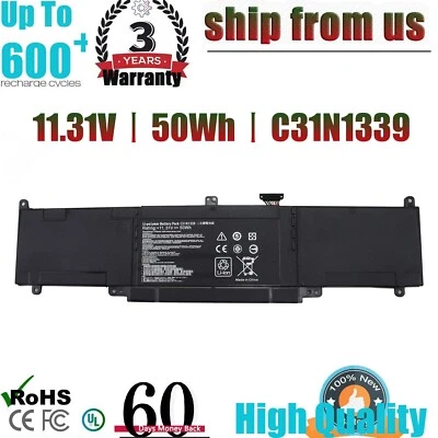 BATERÍA 50WH C31N1339 PARA ASUS ZenBook UX303 UX303L UX303LA UX303LB UX303LA USPS Foto 1 de 4