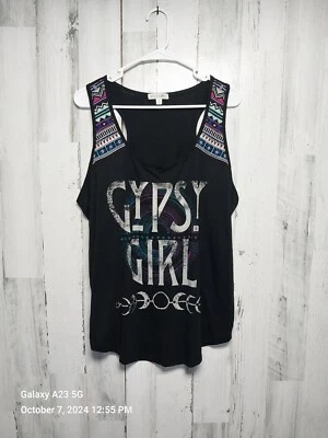 Love On A Hanger 1X Gypsy Girl Black Tank - Image 1 of 4