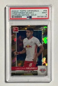 2020-21 Topps Chrome Sapphire Bundesliga Christopher Nkunku Gold /50 PSA 9 RC - Foto 1 di 2