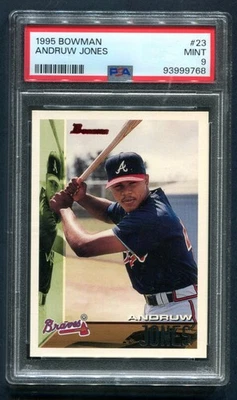Bowman Andruw Jones RC 1995 #23 PSA 9 como nuevo Foto 1 de 2