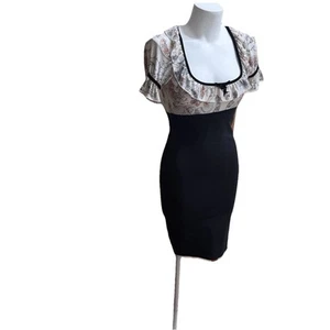 Y2K Wheels Dollbaby French Fan Print Wiggle Dress, Scoop Neckline Size 3us - Bild 1 von 13